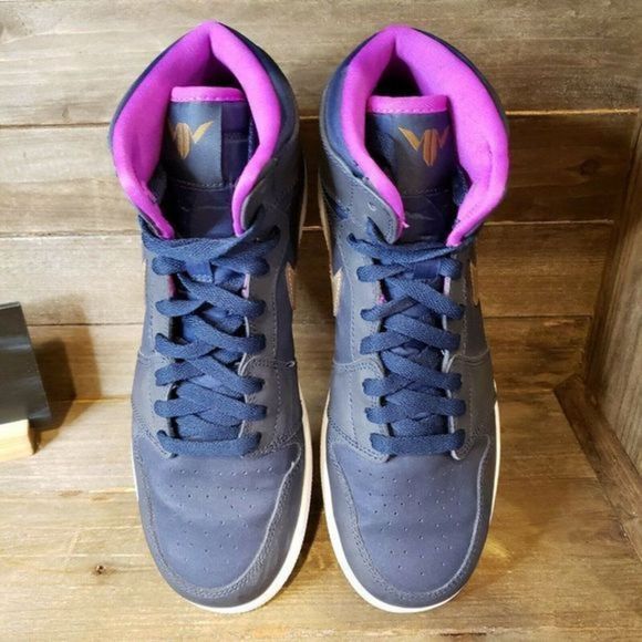 Womens Nike Jordan 1 Retro High Maya Moore Purple Power Sneakers Shoes Size 10.5 - Picture 3 of 6
